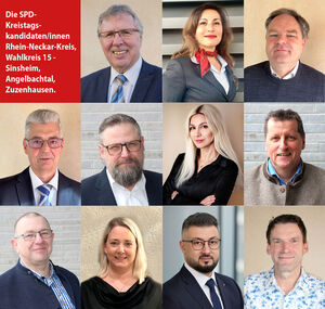 Die SPD-Kandidaten/innen des Wahlkreises 15 (Sinsheim, Angelbachtal und Zuzenhausen)
